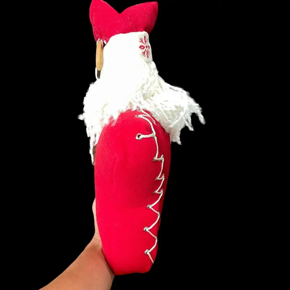Star Shaped Santa Pillow Red White Grommet Christmas Snowflake READ Dscpt